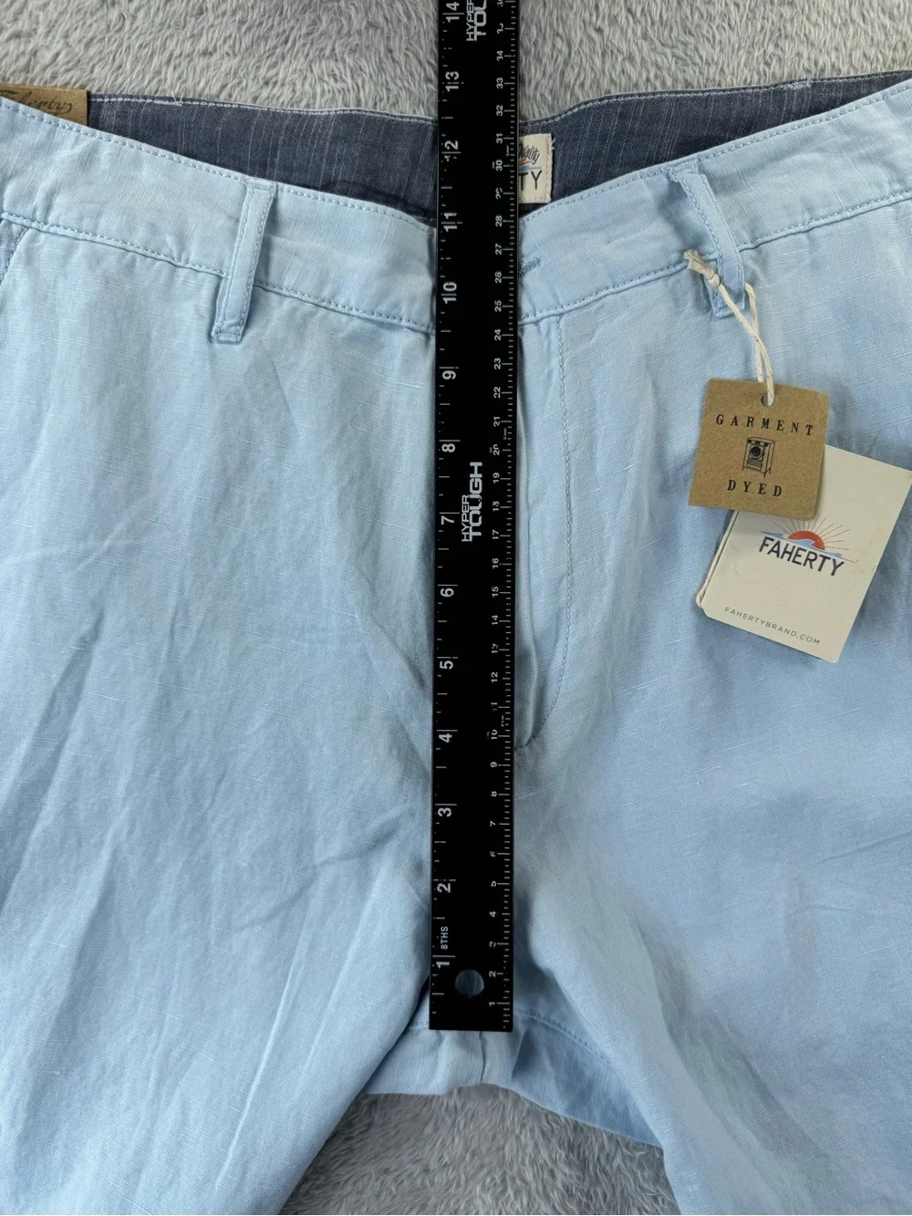NWT Faherty Malibu Shorts Men’s 29 Light Blue Linen Cotton 9” Inseam